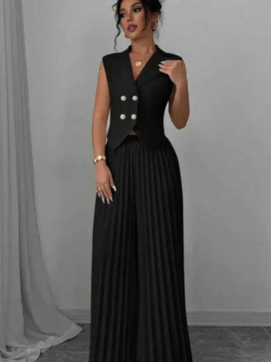 Pleated Pants Vest Grace Commuting Set 2-piece Sets - Image 16