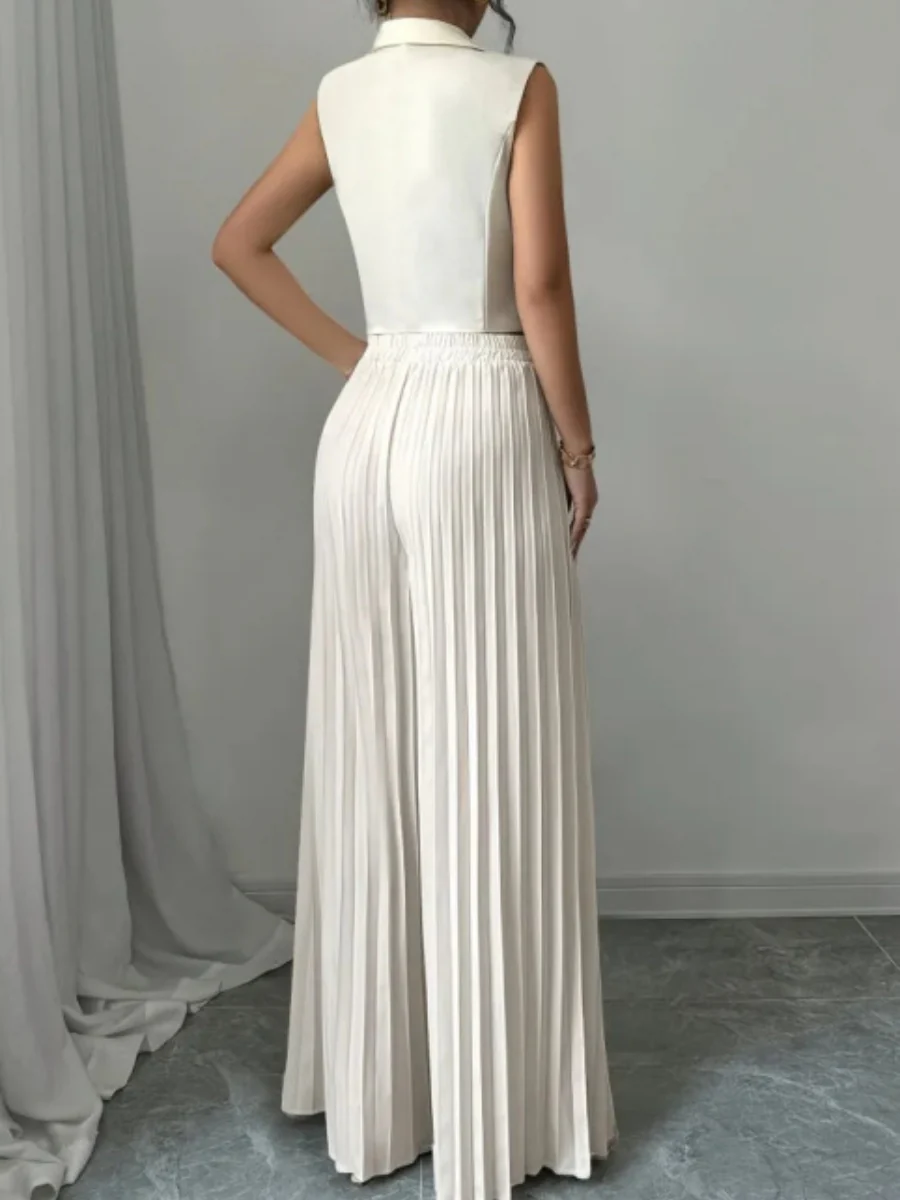 Pleated Pants Vest Grace Commuting Set 2-piece Sets - Image 2