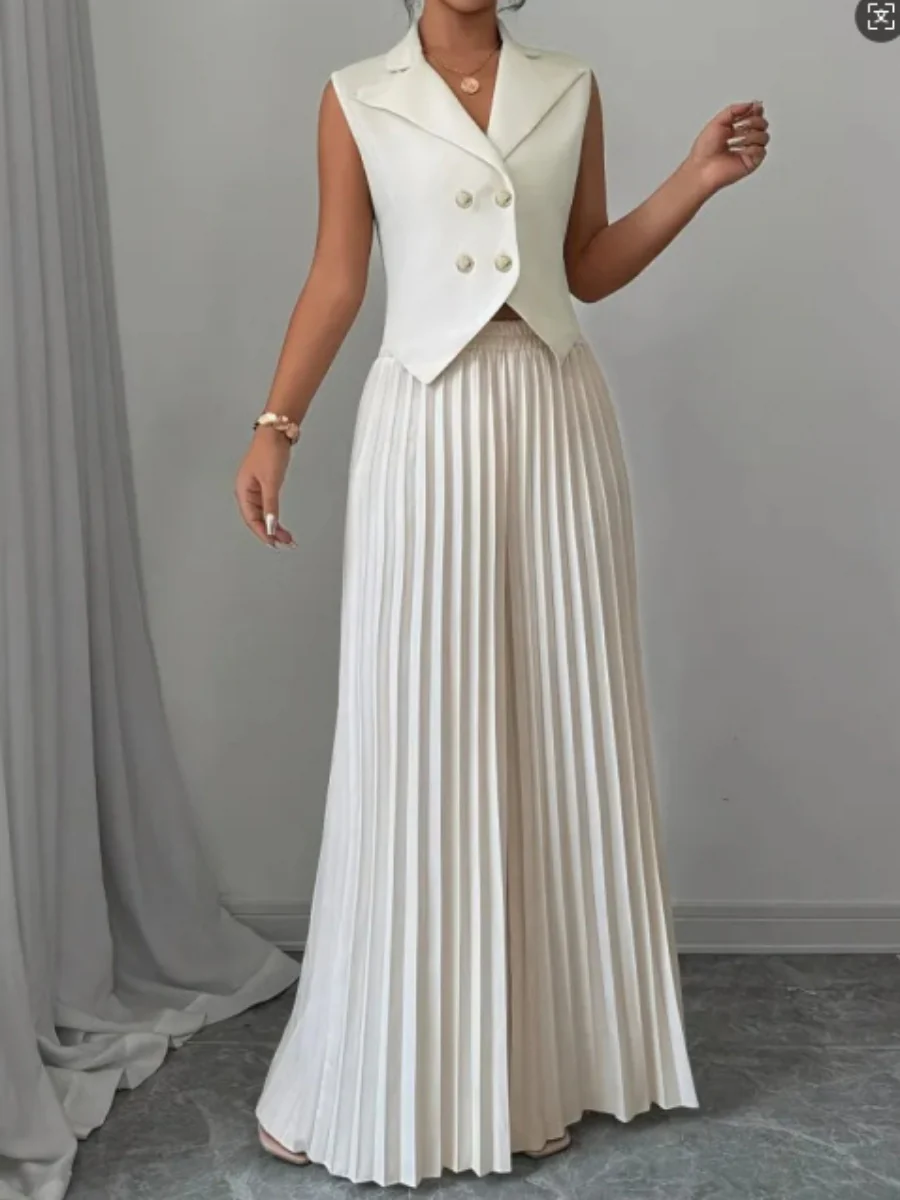 Pleated Pants Vest Grace Commuting Set 2-piece Sets - Image 3