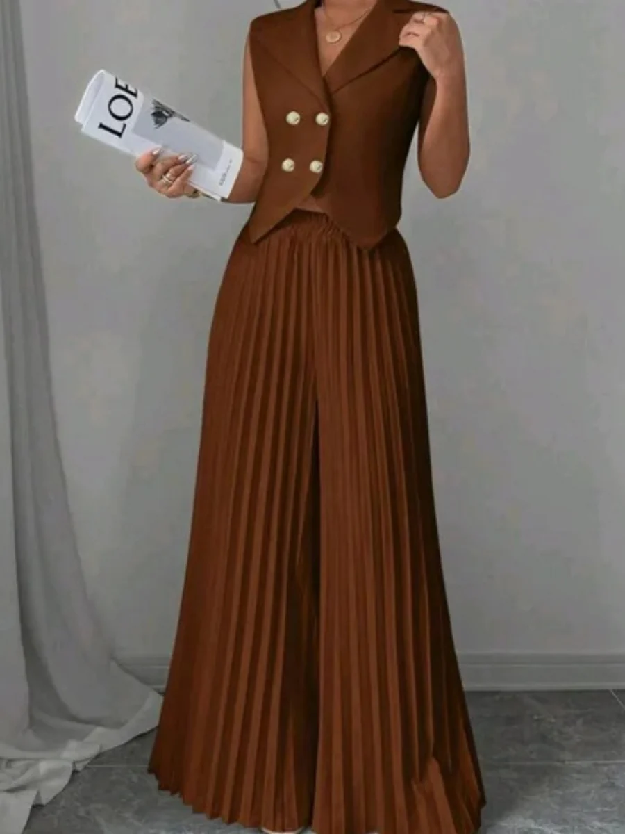 Pleated Pants Vest Grace Commuting Set 2-piece Sets - Image 6