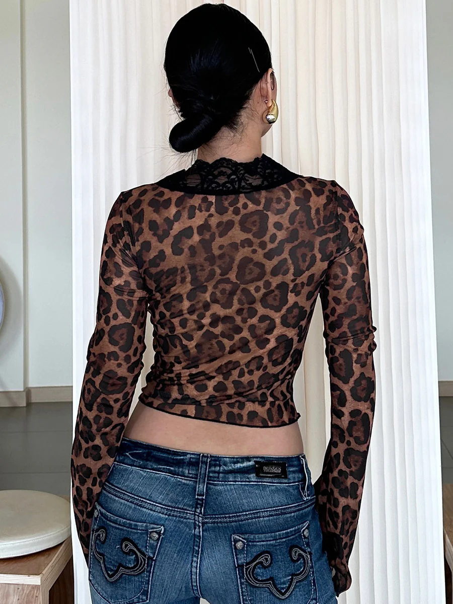 Animal Print Lace Top - Image 4
