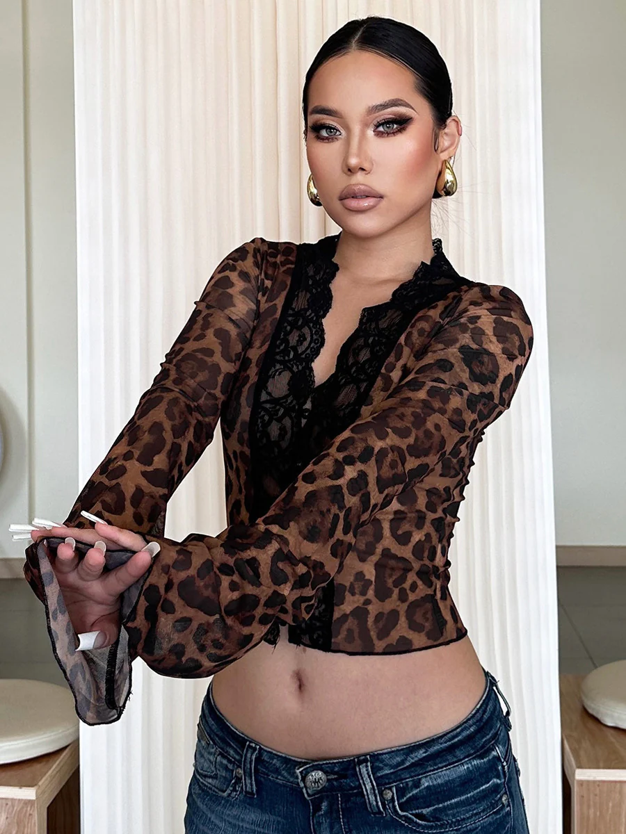 Animal Print Lace Top - Image 6