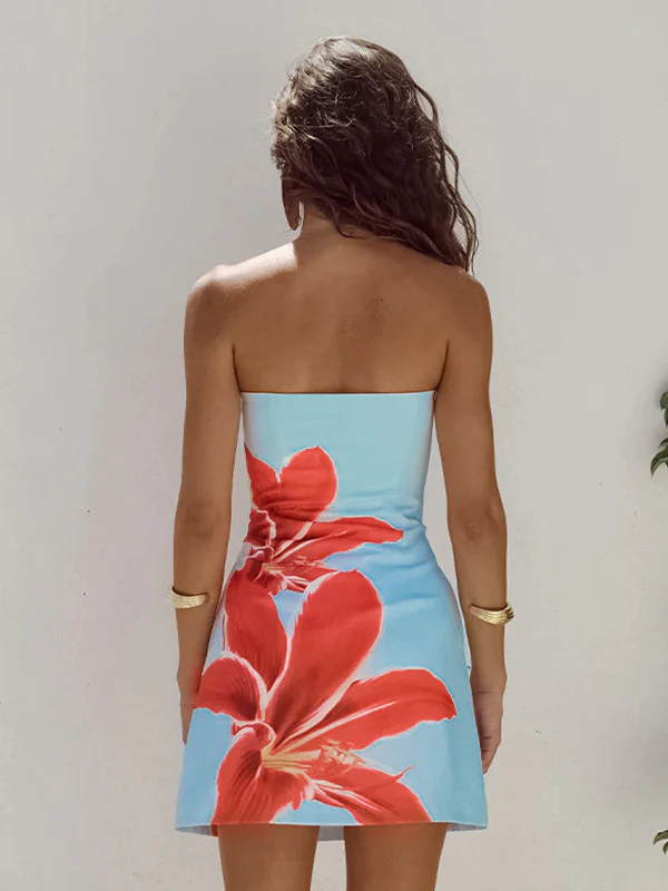 Floral Backless Short Dress - Image 12