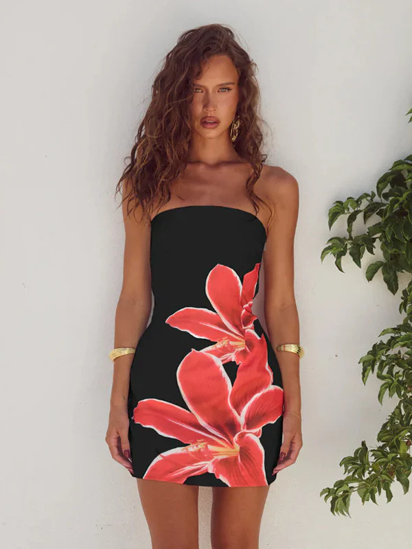 Floral Backless Short Dress - Image 13