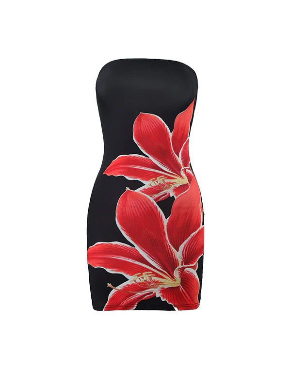 Floral Backless Short Dress - Image 2