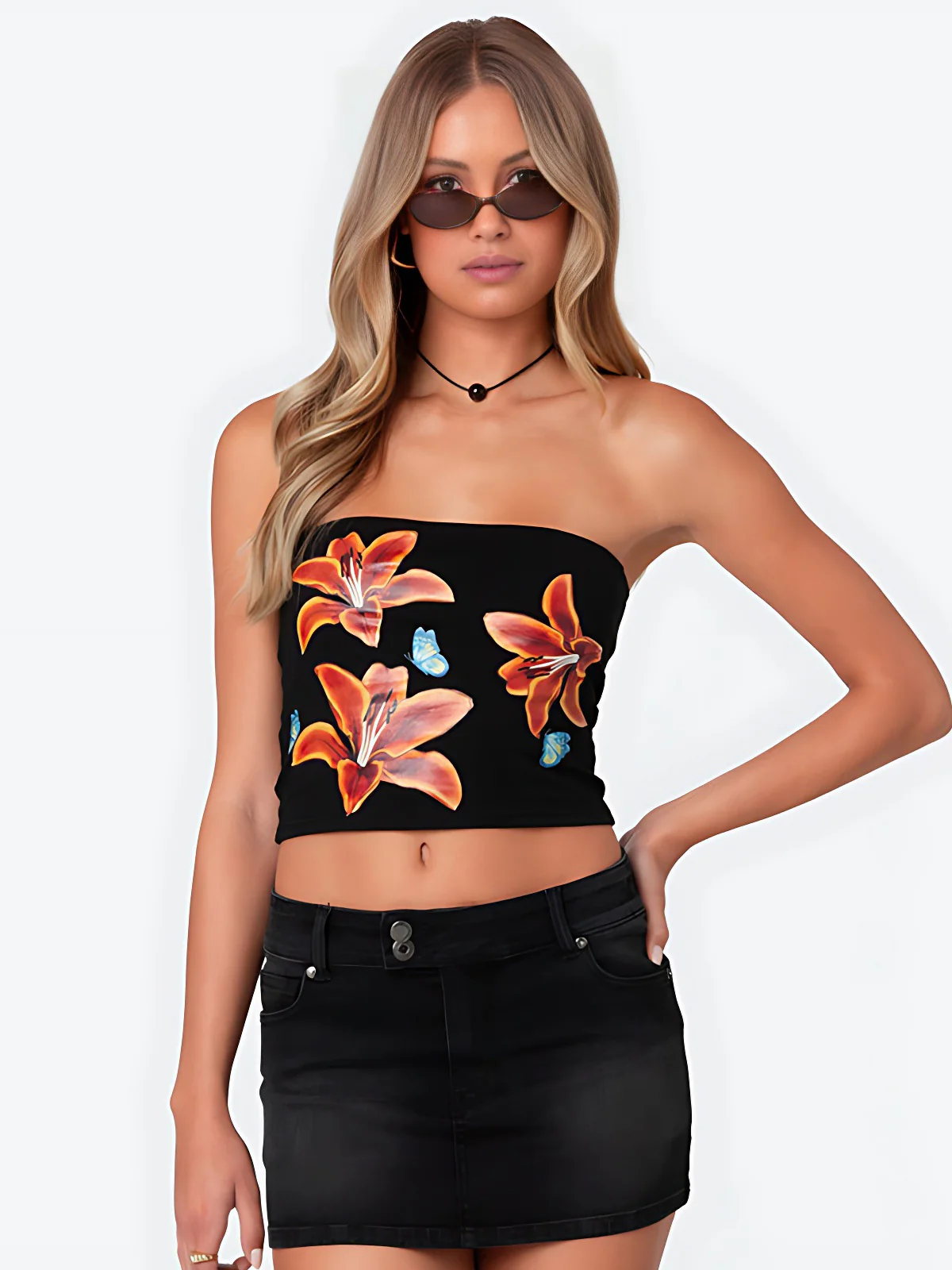 Floral Print Cropped Top - Image 12