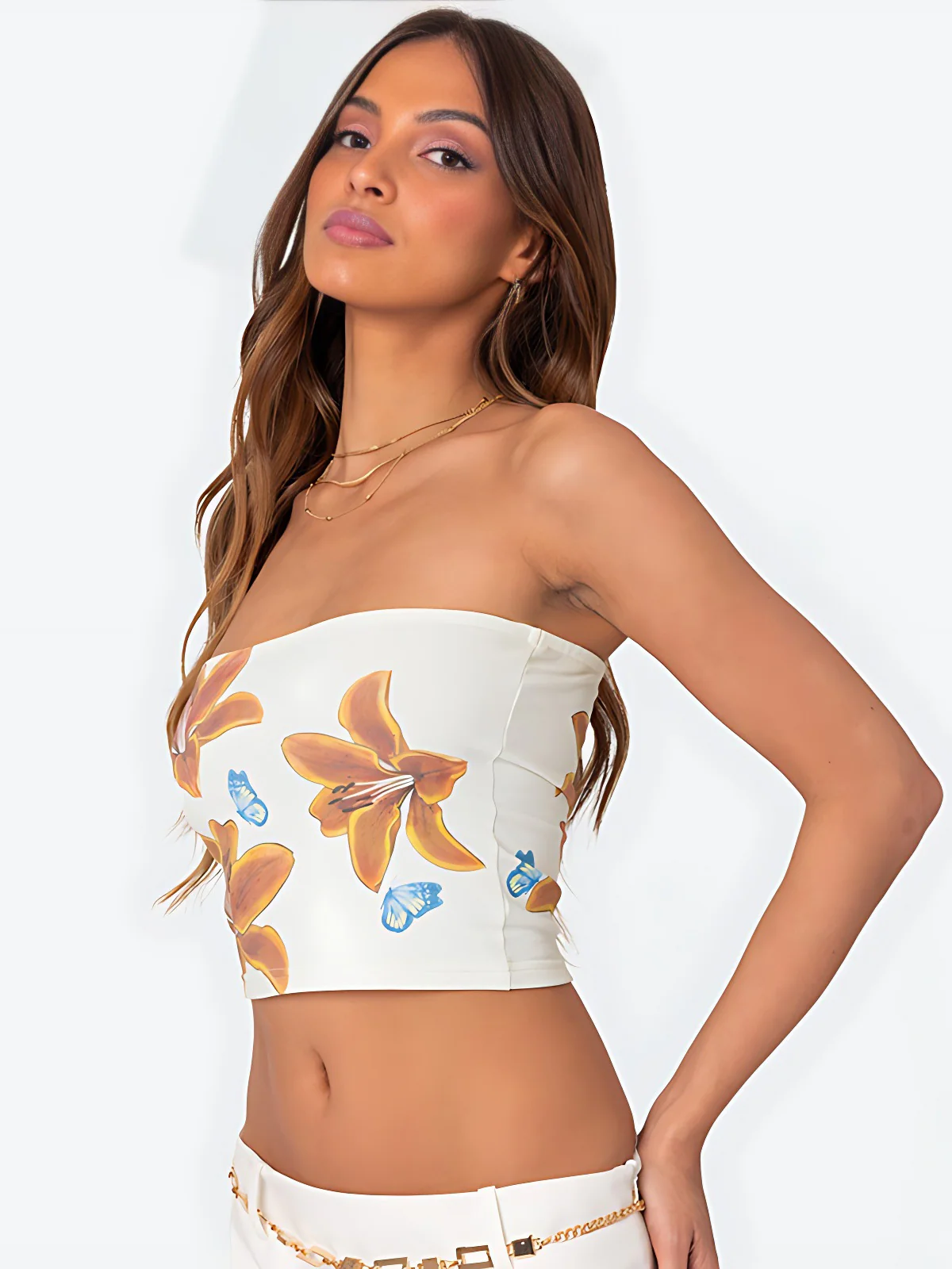 Floral Print Cropped Top - Image 7