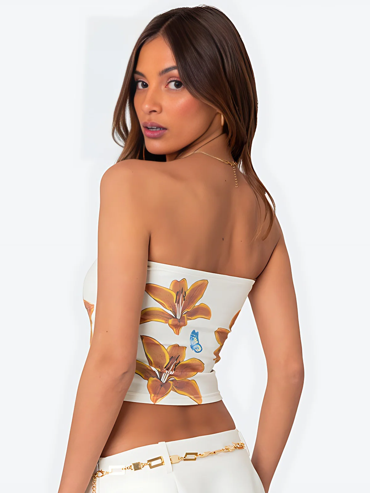 Floral Print Cropped Top - Image 8
