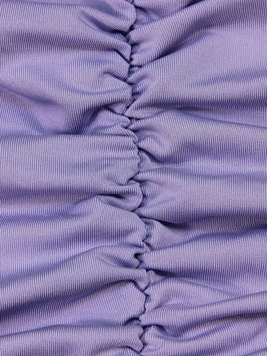 Pleated V-neck Bodycon Mini Dress - Image 5