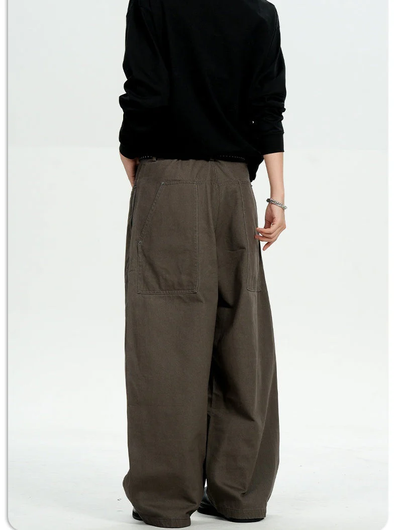 Retro Machete Old Money Style Loose Cleanfit Silhouette Cargo Trousers - Image 3