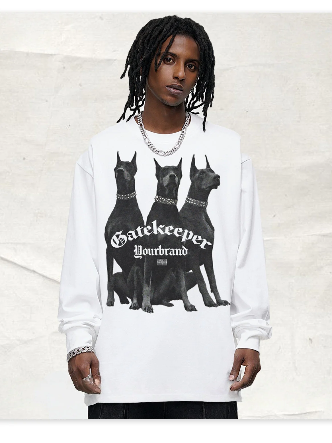 High Street Doberman American Street Print Long-sleeved T-shirt - Image 2