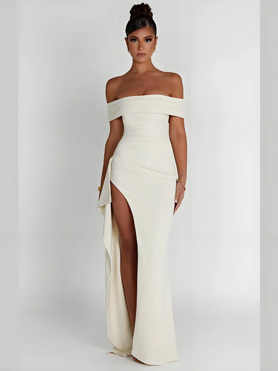 Liber Summer Women's Backless Solid Color Maxi Dresses