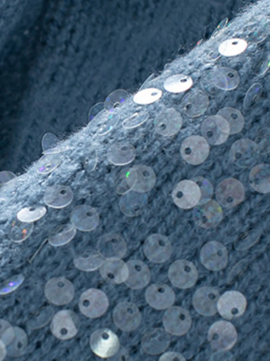 Hollow Diamond Sequins Loose Sweaters - Image 6