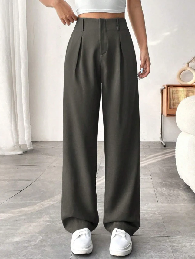 High waist Pocket Wide-leg Pants - Image 13
