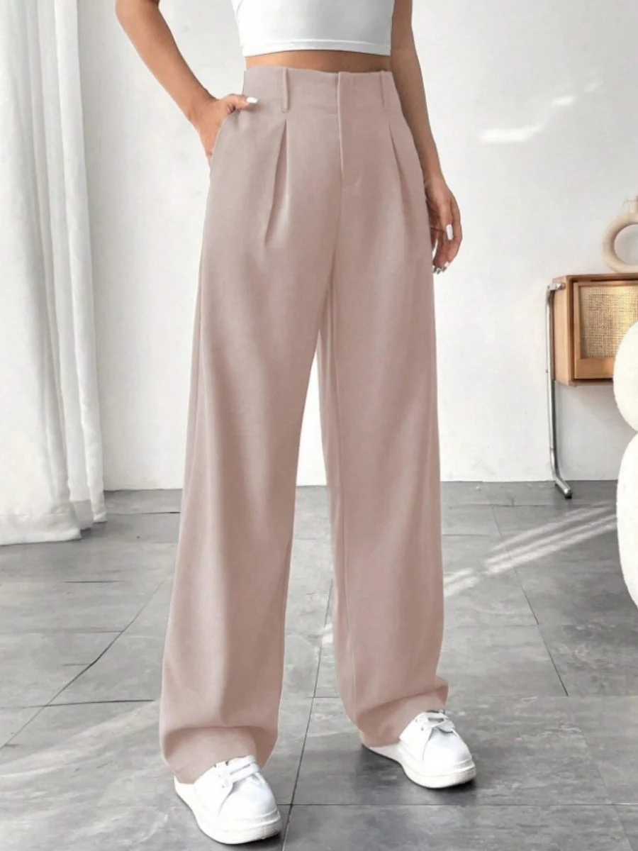 High waist Pocket Wide-leg Pants - Image 6