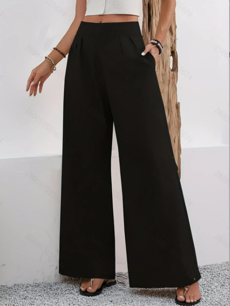 Pocket High Waist Wide Leg Pants - Image 7