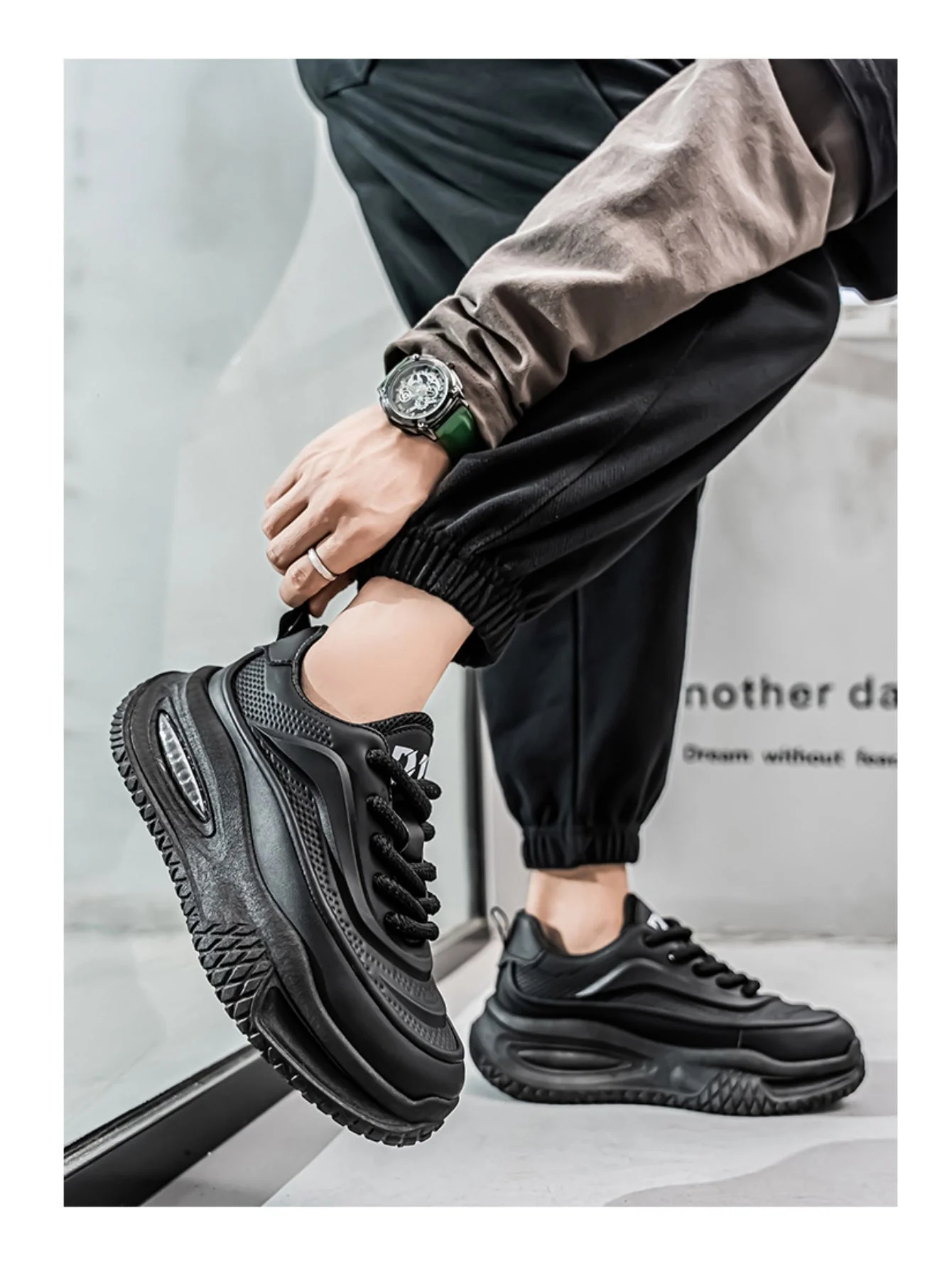 Liber Four Seasons Colorblock Thick-soled Men's Casual Sports Shoes - Image 13