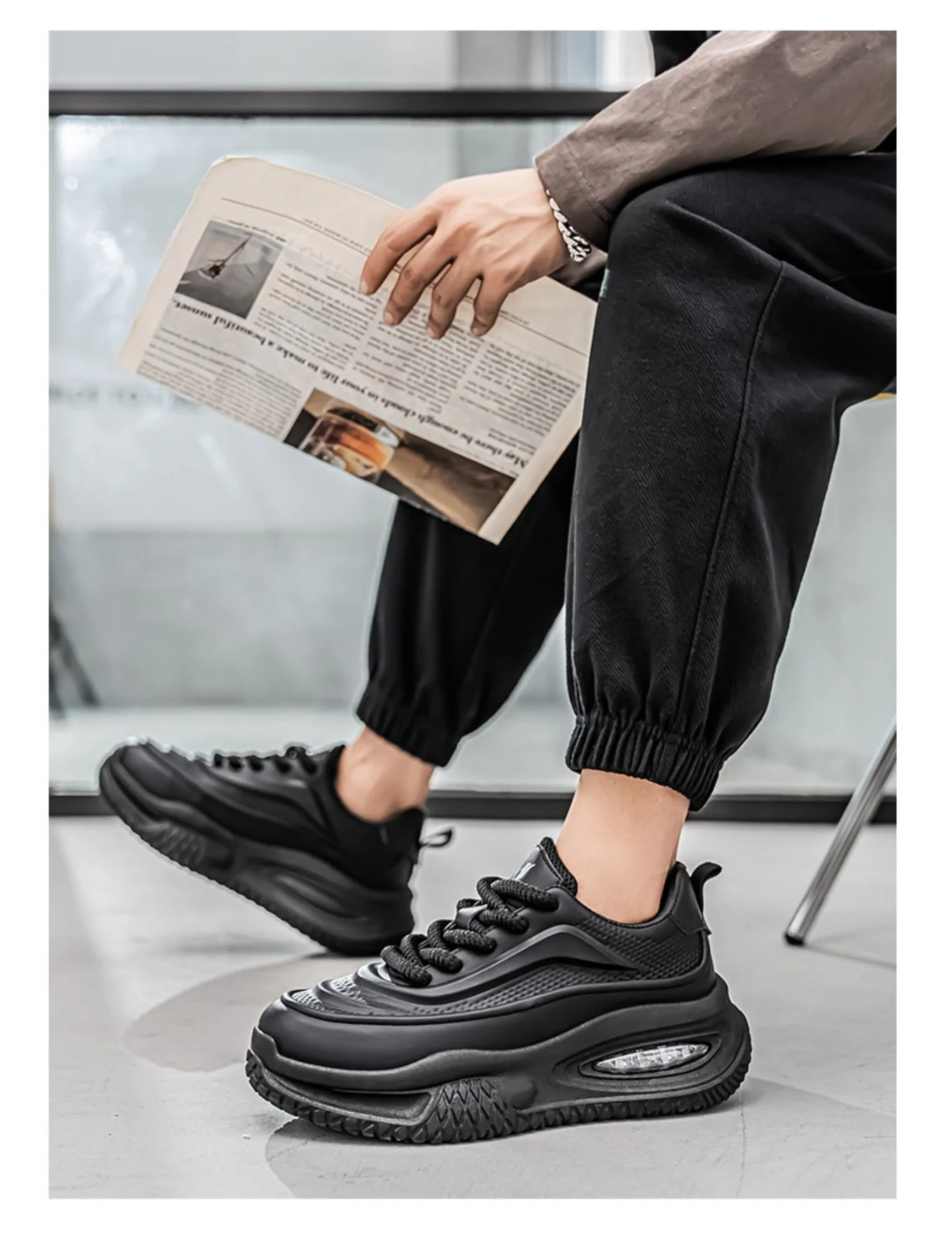Liber Four Seasons Colorblock Thick-soled Men's Casual Sports Shoes - Image 14