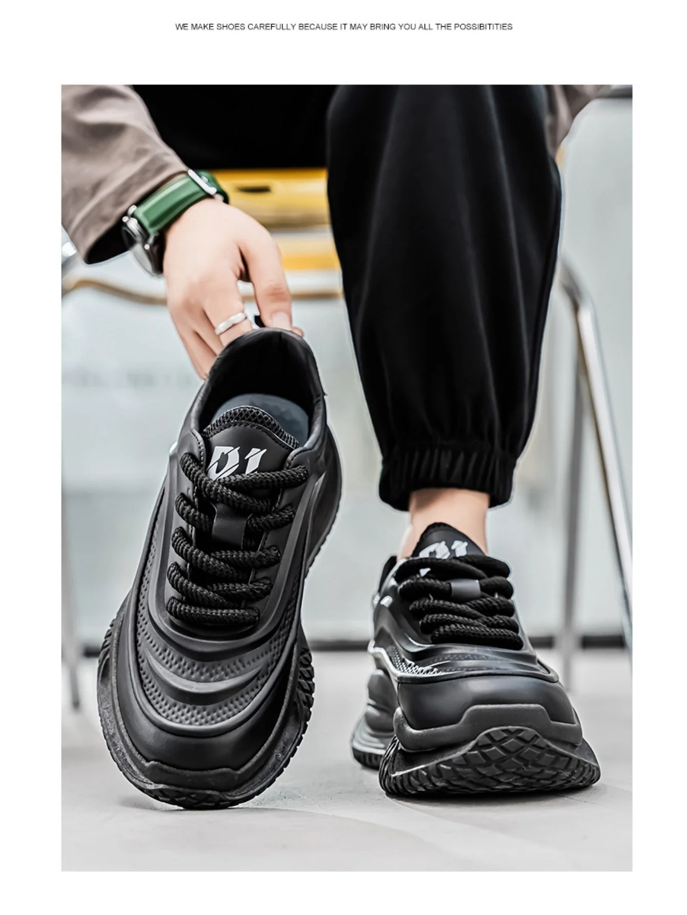 Liber Four Seasons Colorblock Thick-soled Men's Casual Sports Shoes - Image 15