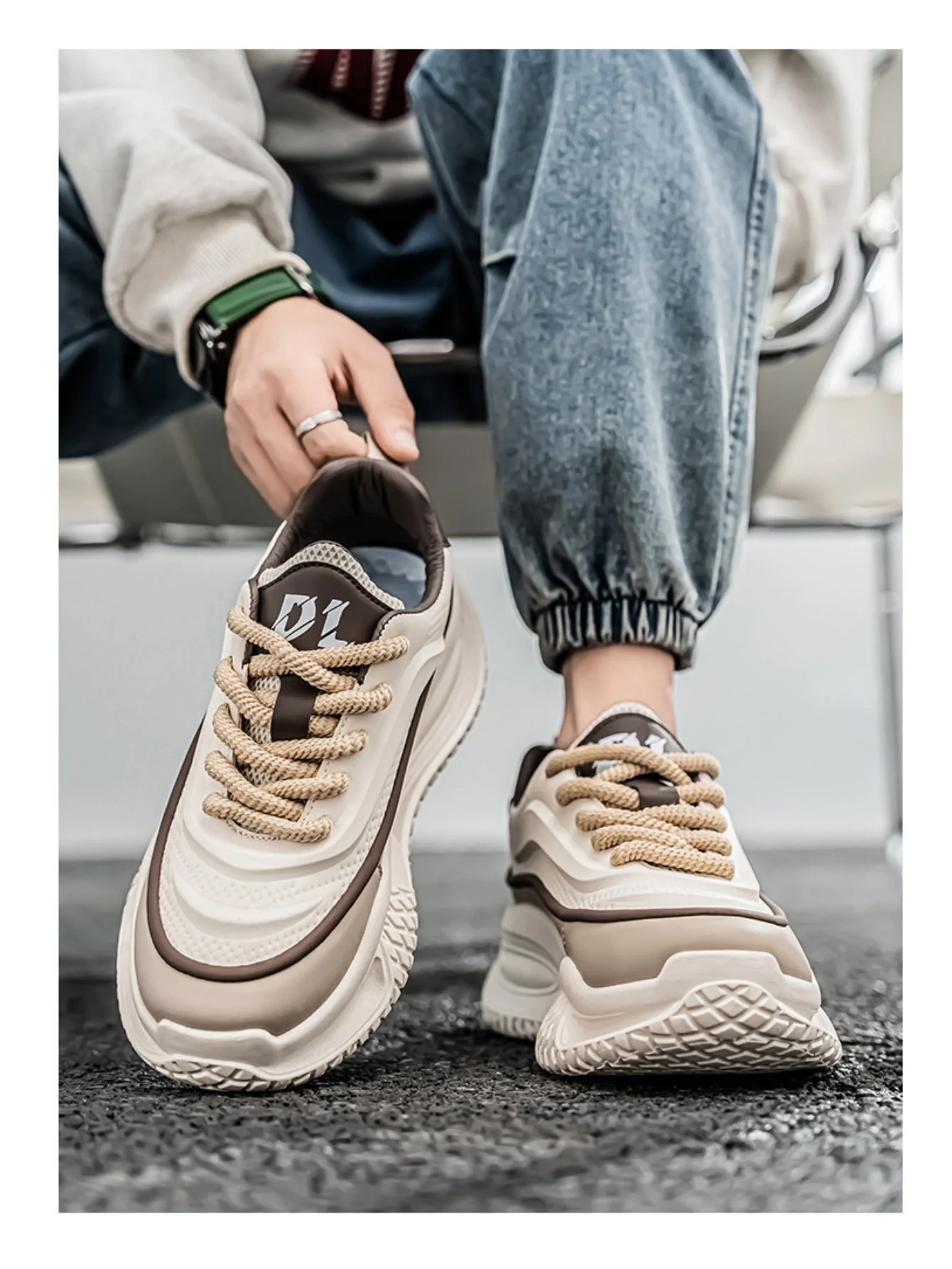 Liber Four Seasons Colorblock Thick-soled Men's Casual Sports Shoes - Image 6