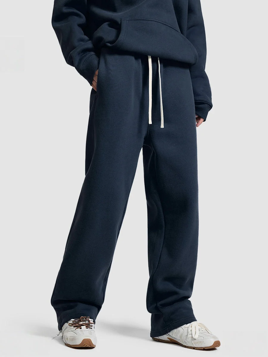 Plush Sports Loose Solid Color Zipper Hooded Sweatshirts&Hoodies Set - Image 5