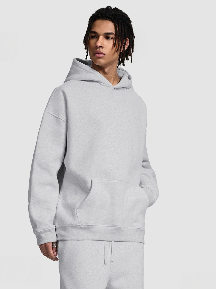 Solid Color All-match Plush Loose Hooded Hoodie Set - Image 13