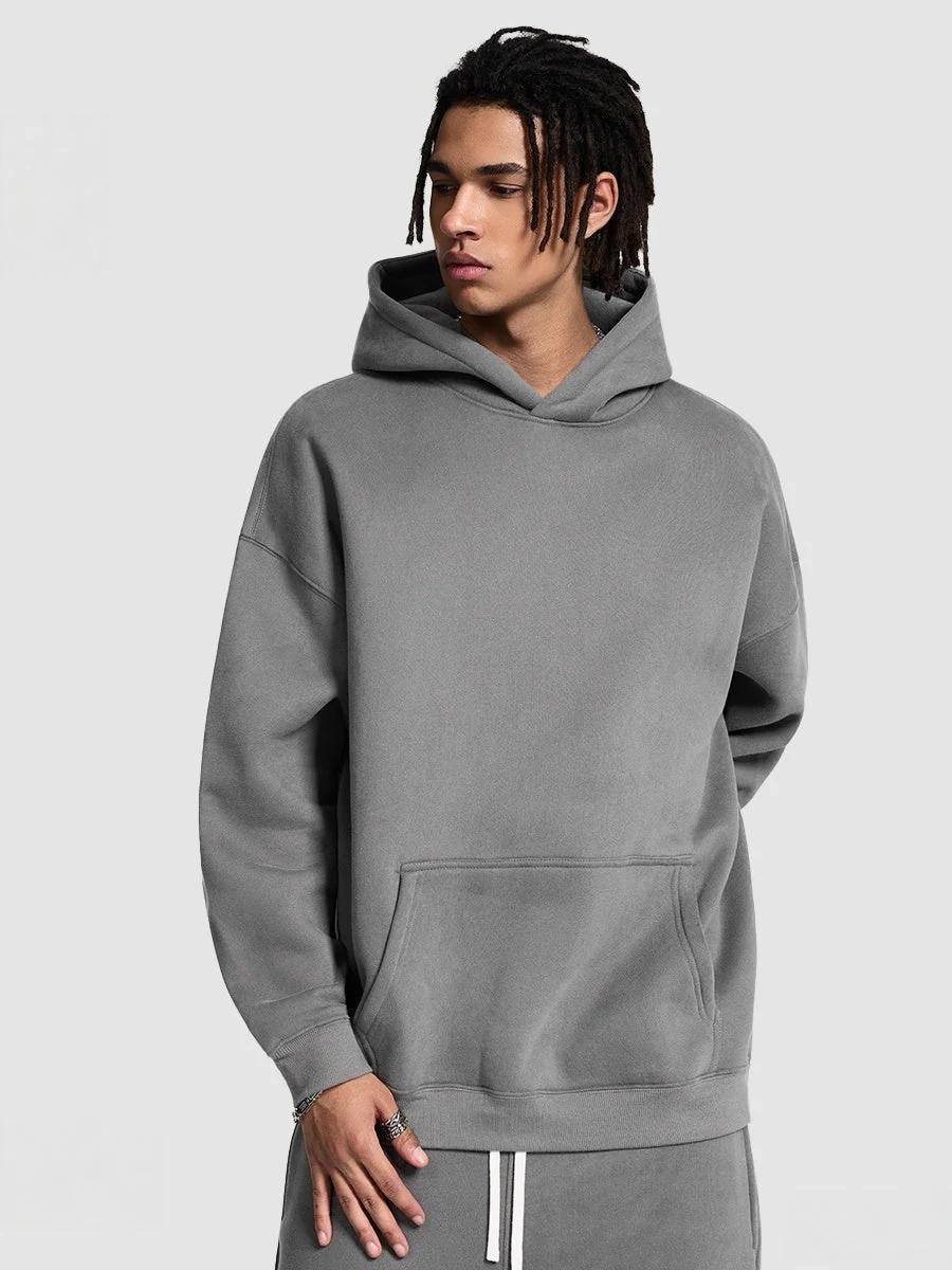 Solid Color All-match Plush Loose Hooded Hoodie Set - Image 19