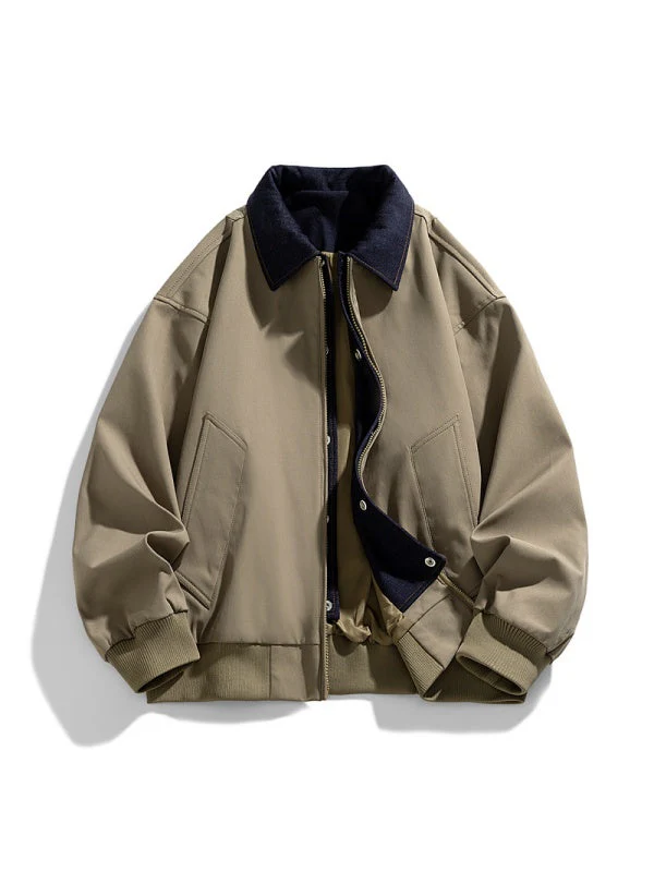 Layered-look Loose-fit Cleanfit Jackets - Image 2