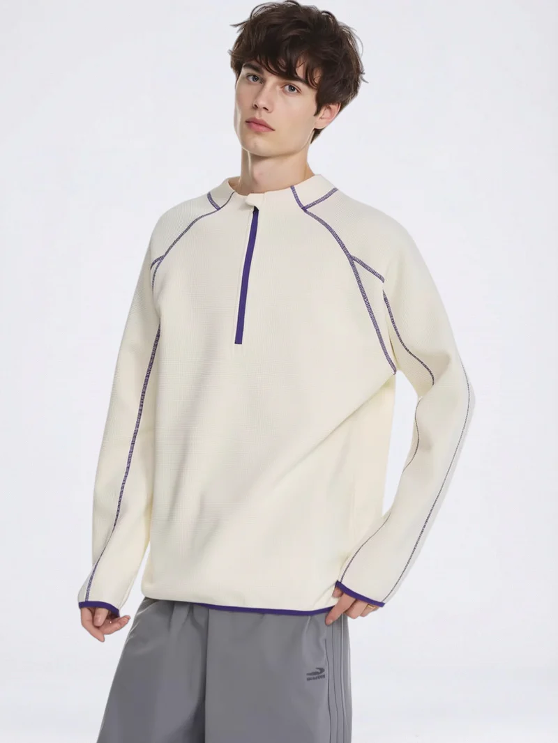 Color-blocked Line Loose-fit Sweatshirts&Hoodies