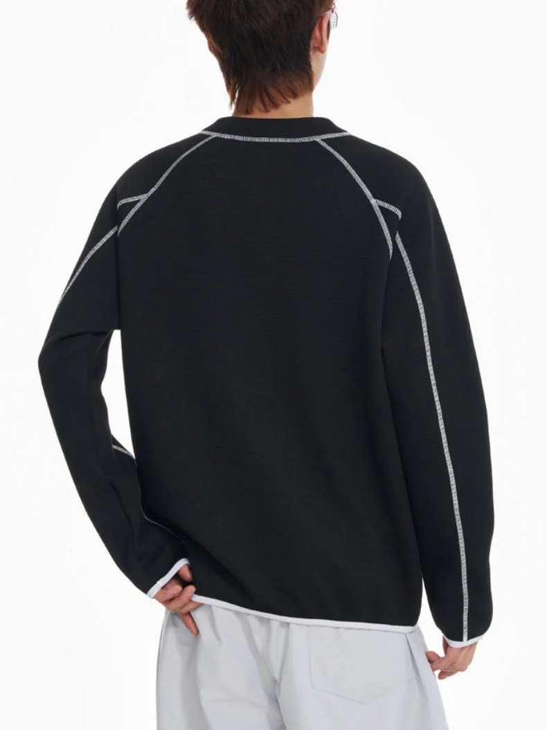 Color-blocked Line Loose-fit Sweatshirts&Hoodies - Image 6