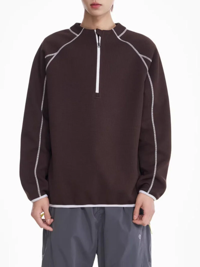 Color-blocked Line Loose-fit Sweatshirts&Hoodies - Image 8