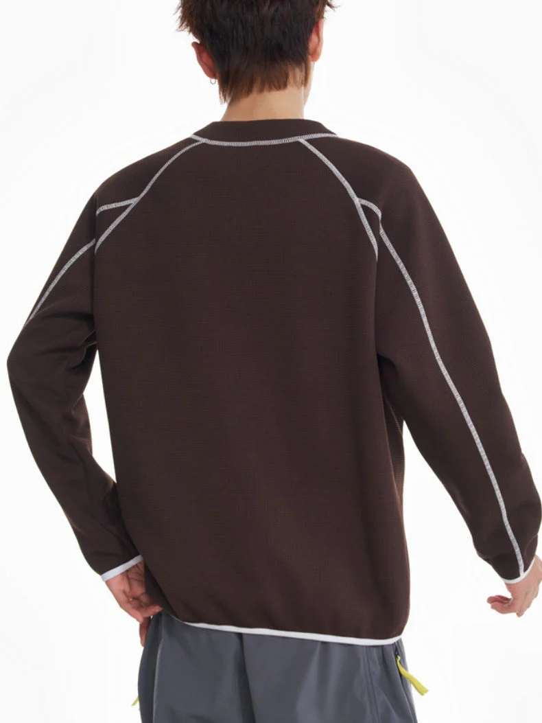 Color-blocked Line Loose-fit Sweatshirts&Hoodies - Image 9