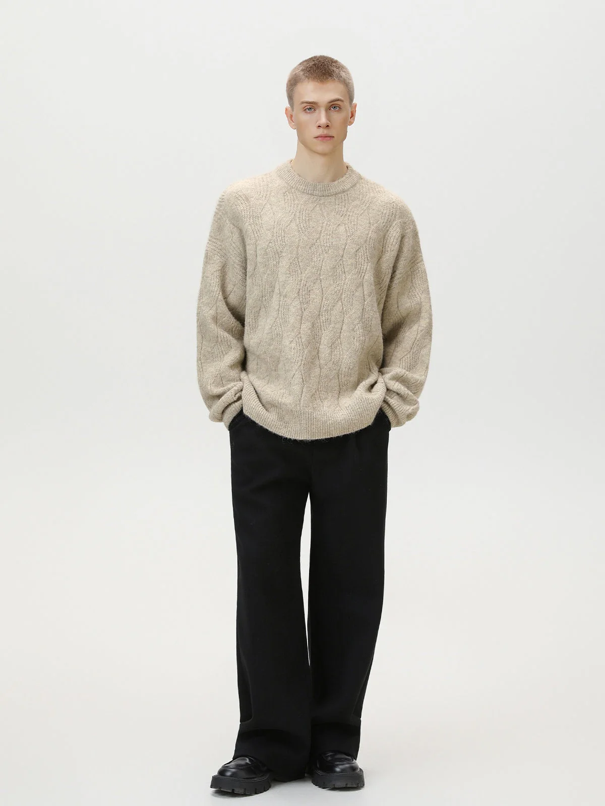 Liber Autumn Neutral wear Ribbed hem Sweaters - Image 7