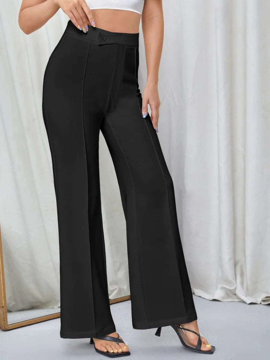 Mildly Spicy High Waist Buttons Wide-leg Pants Pants - Image 18