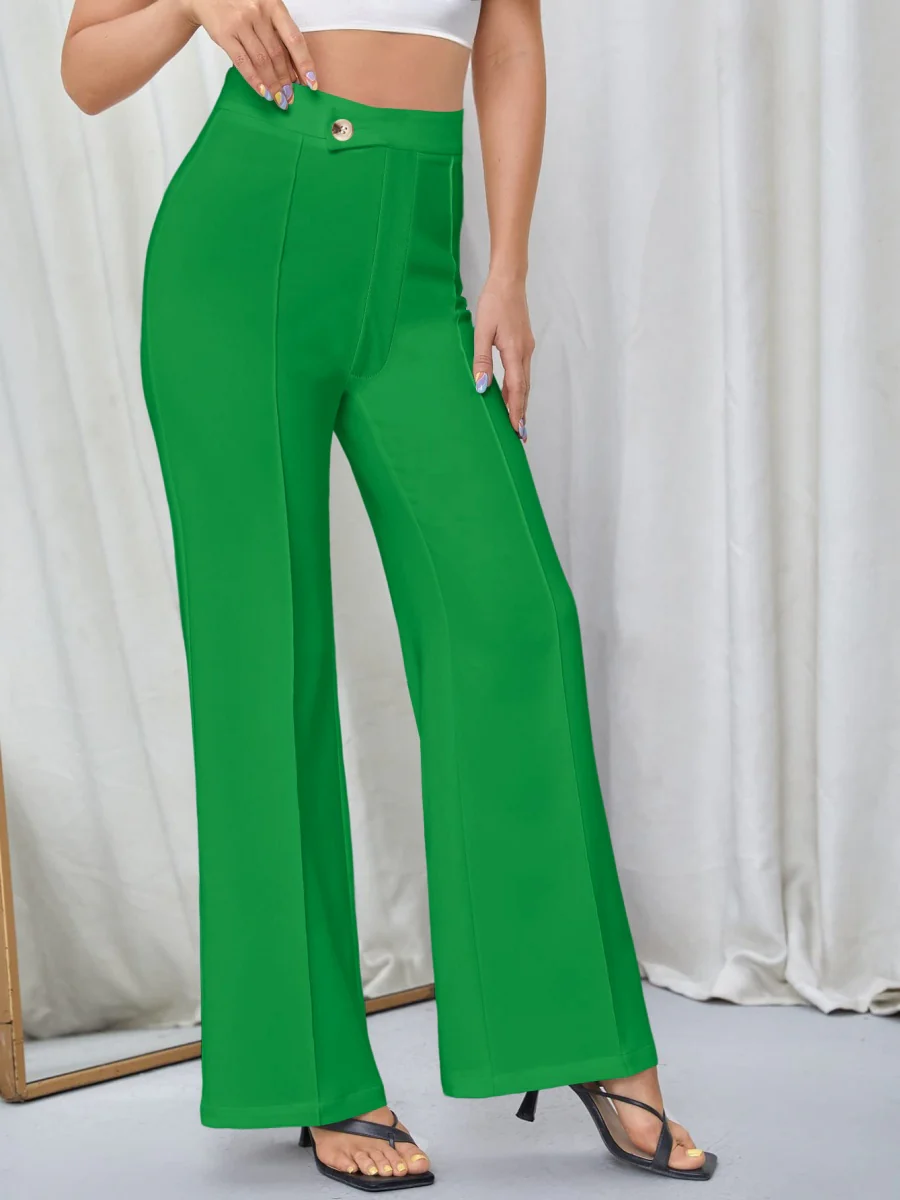 Mildly Spicy High Waist Buttons Wide-leg Pants Pants - Image 22
