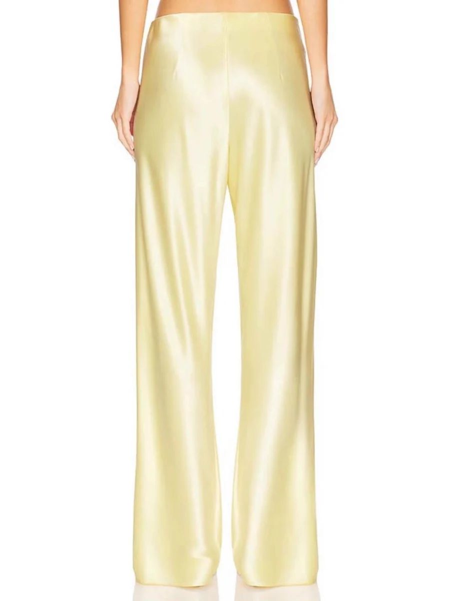 Solid Color Lace Stitching Strapless Top Wide-leg Pants 2-piece Sets - Image 9
