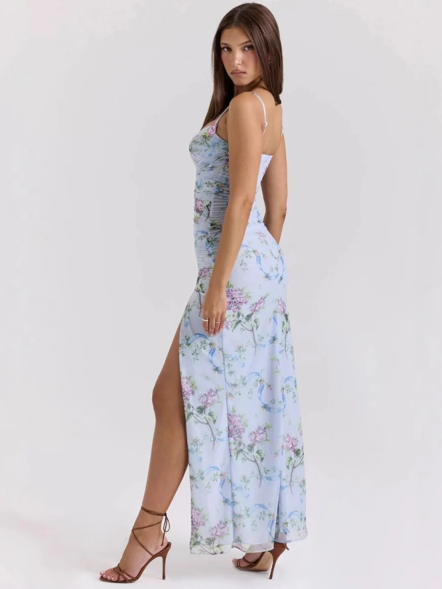 Floral Camisoles Slit Sexy Parties Midi Dresses - Image 3