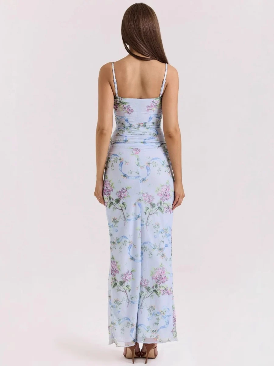 Floral Camisoles Slit Sexy Parties Midi Dresses - Image 5