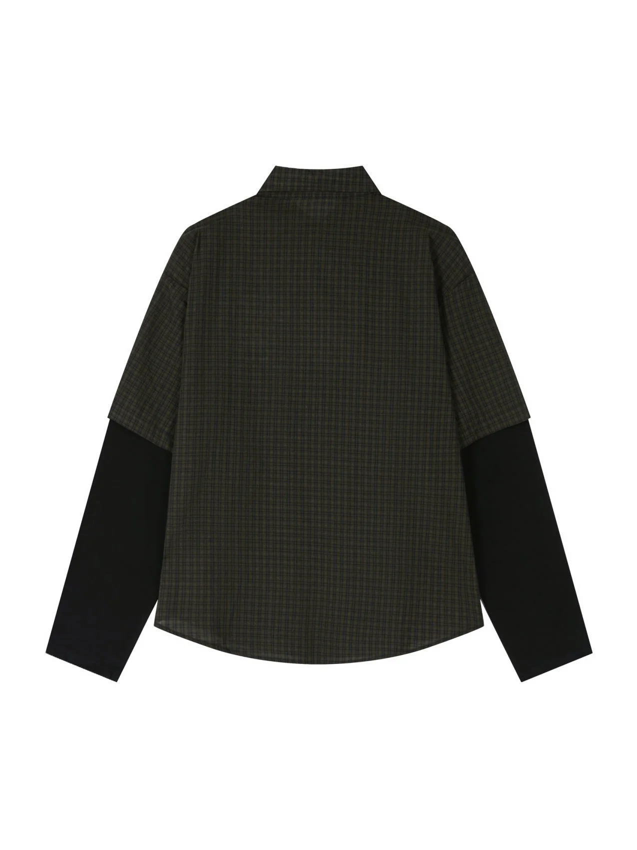 Liber Autumn Neutral wear Fake two pieces Plaid Shirts - Image 3