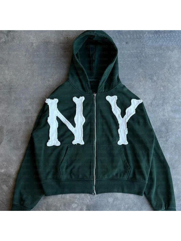 Letter Printed Hoddie Jackets - Image 4