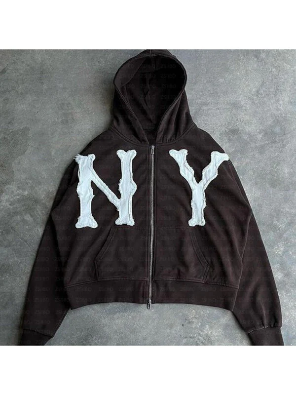 Letter Printed Hoddie Jackets - Image 5