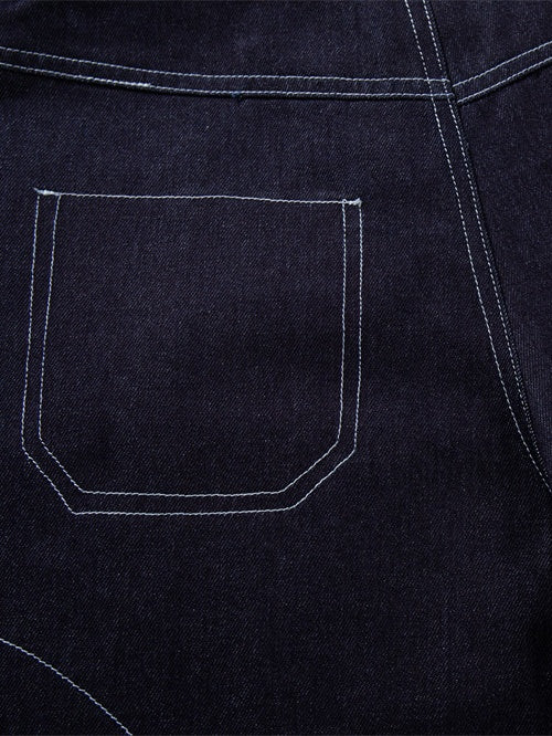 Five-pointed Star Loose-fit Straight-fit Multiple Pockets Five Points Denim Shorts - Image 5