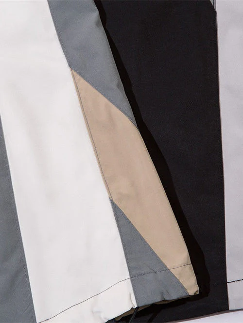 Color-Block Patch-Pocket Elastic-Waist Loose Cargo Pants - Image 6