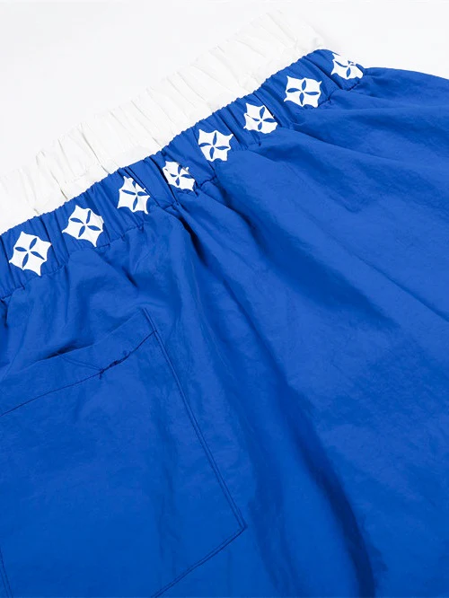 Layered-look Color Matching Wide-leg Vibe Letter Printed Double Waistband Pants - Image 5