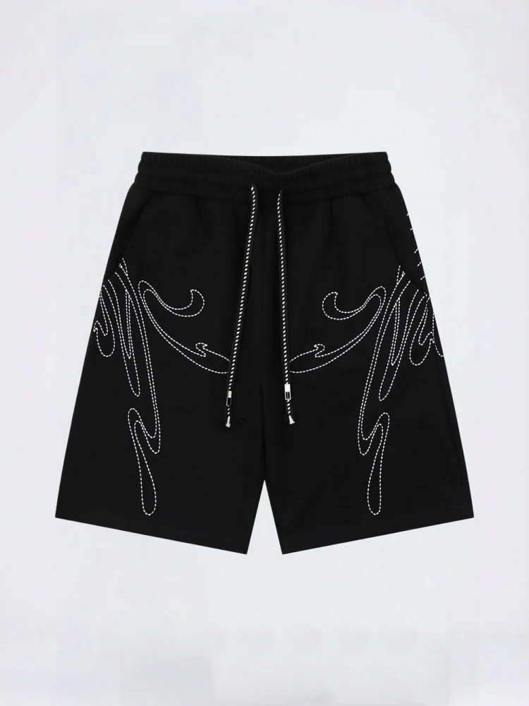 Line Embroidery Loose-fit Vibe Five Points Shorts