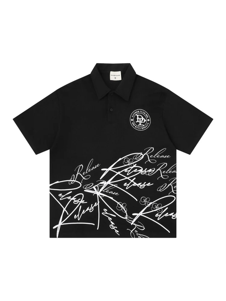 Graffiti Printed Vibe Hip Hop Loose-fit POLO Shirt - Image 7