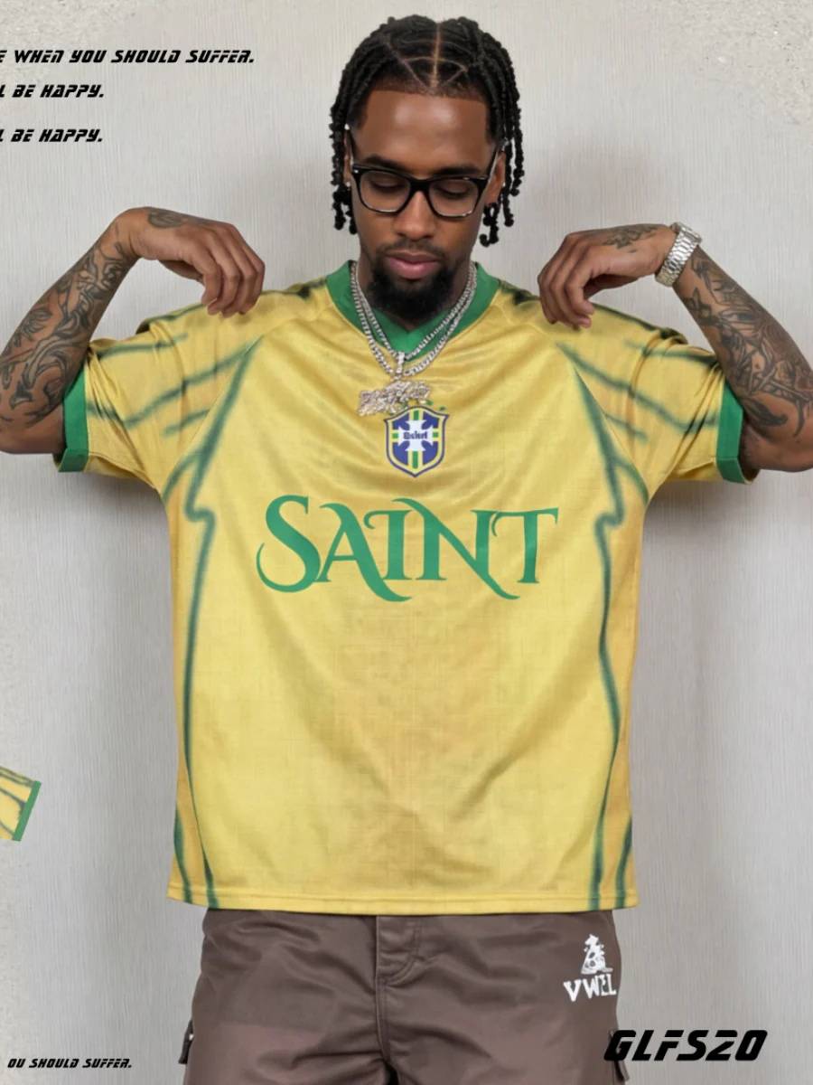 Brazil Sporty Style No. 9 Jersey Printed T-shirts - Image 2