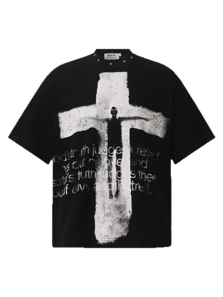Columbia Cross Portrait Letter Printed T-shirt - Image 4