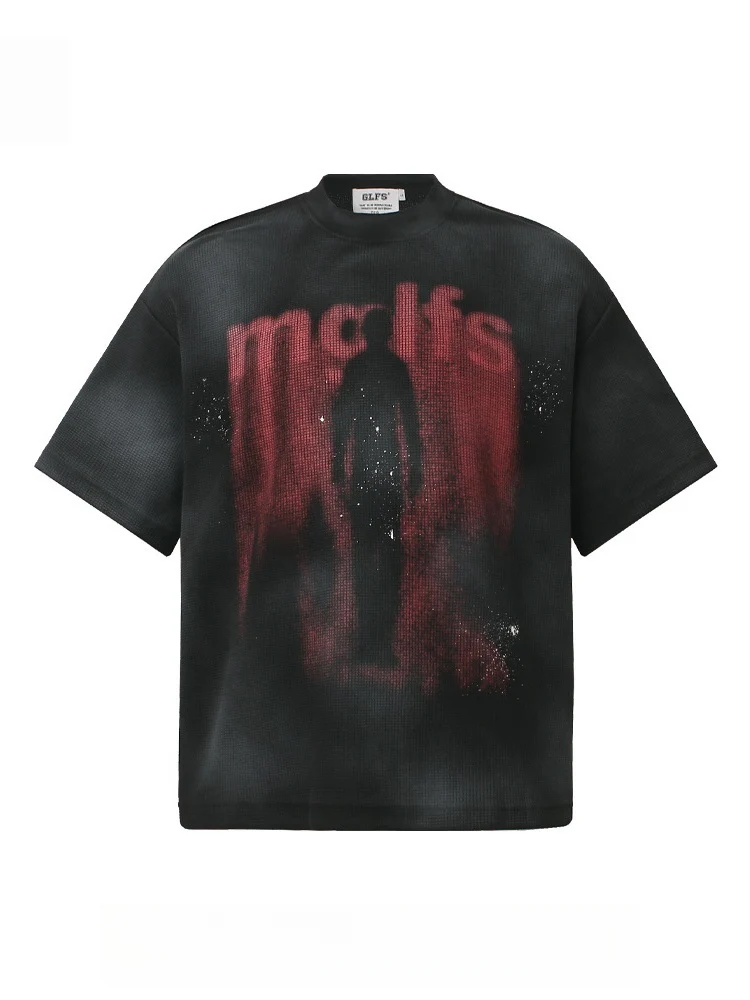 Retro Washed Illusory Silhouette BF Loose-fit T-shirt - Image 5