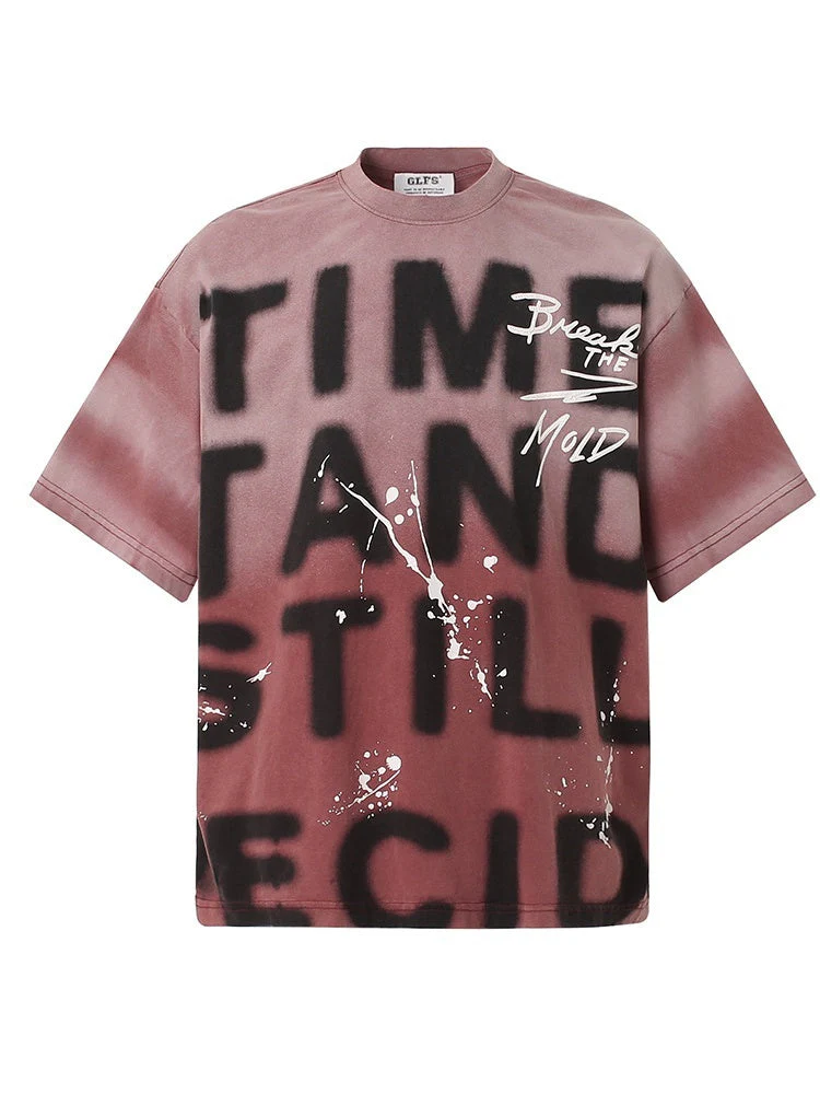 Retro Letter Print T-shirts - Image 2